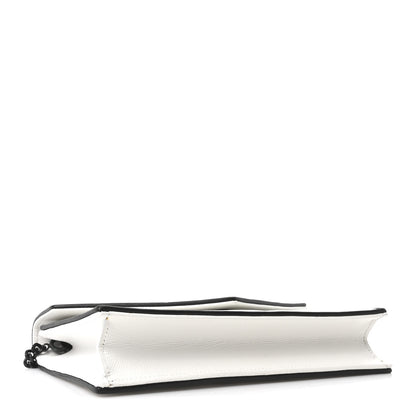 Saint Laurent Grain De Poudre Matelasse Chevron Monogram Envelope Chain Wallet  White Black 4 of 10