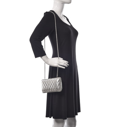 Chanel Metallic Lambskin Small Chain Around Clutch Silver 2 of 15