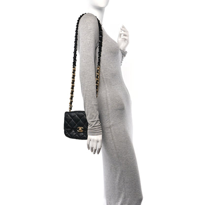 Chanel Lambskin Quilted Mini Lacquered Chain Flap Black 2 of 10