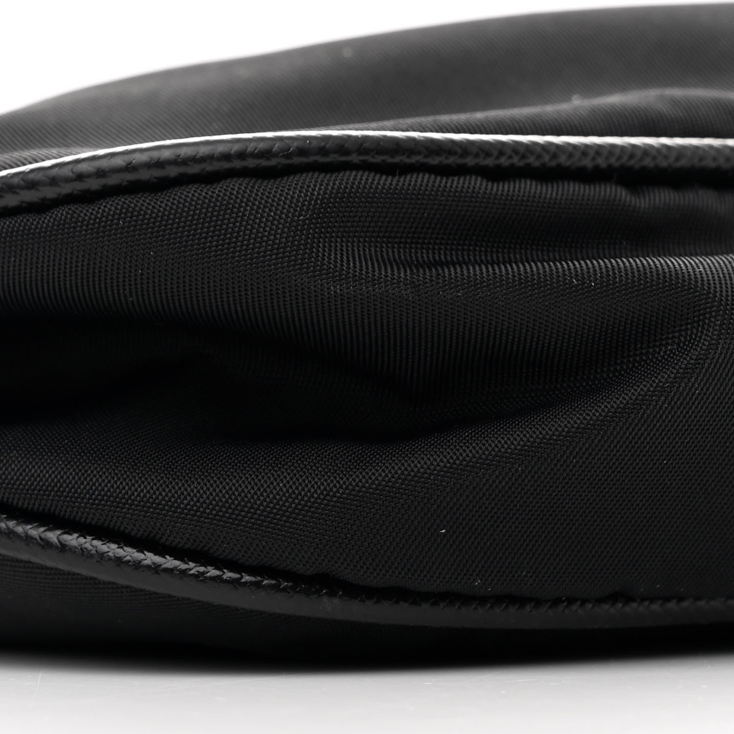 Prada Tessuto Nylon Saffiano Barrel Pochette Black 9 of 11