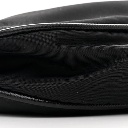 Prada Tessuto Nylon Saffiano Barrel Pochette Black 9 of 11