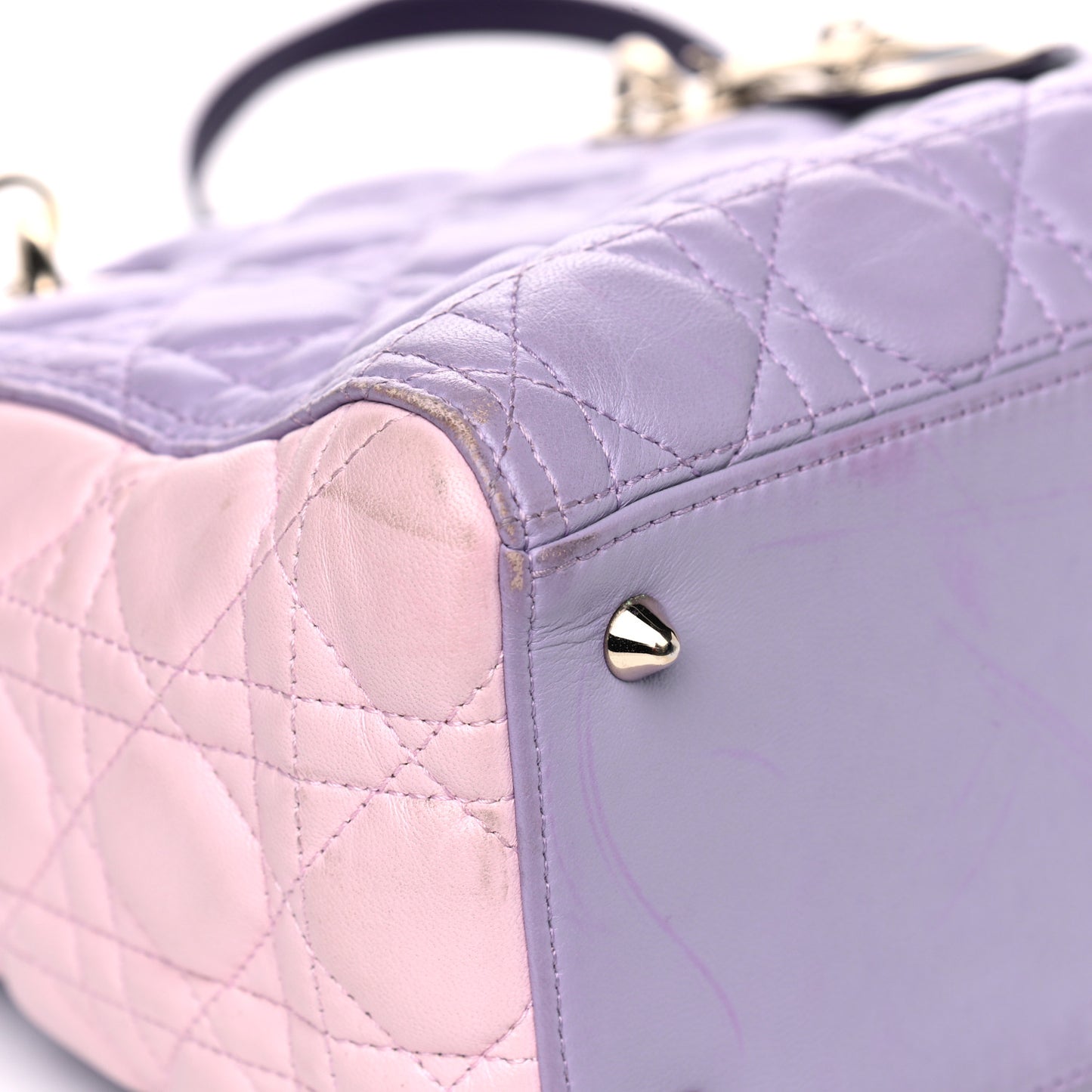 Lambskin Cannage Medium Tri-Color Lady Dior Purple Light Pink