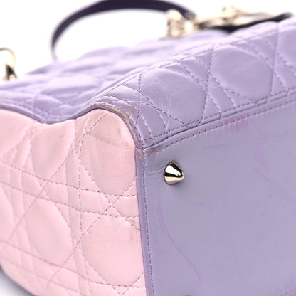 Christian Dior Lambskin Cannage Medium Tri-Color Lady Dior Purple Light Pink 5 of 14