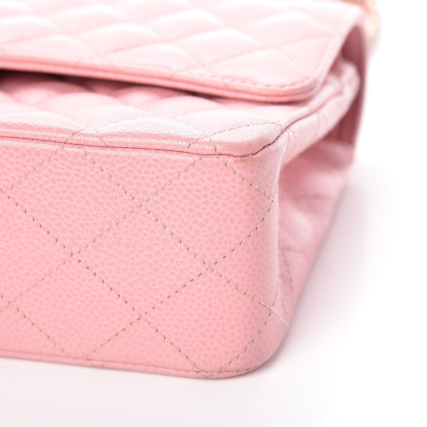 Caviar Quilted Medium Double Flap Pink