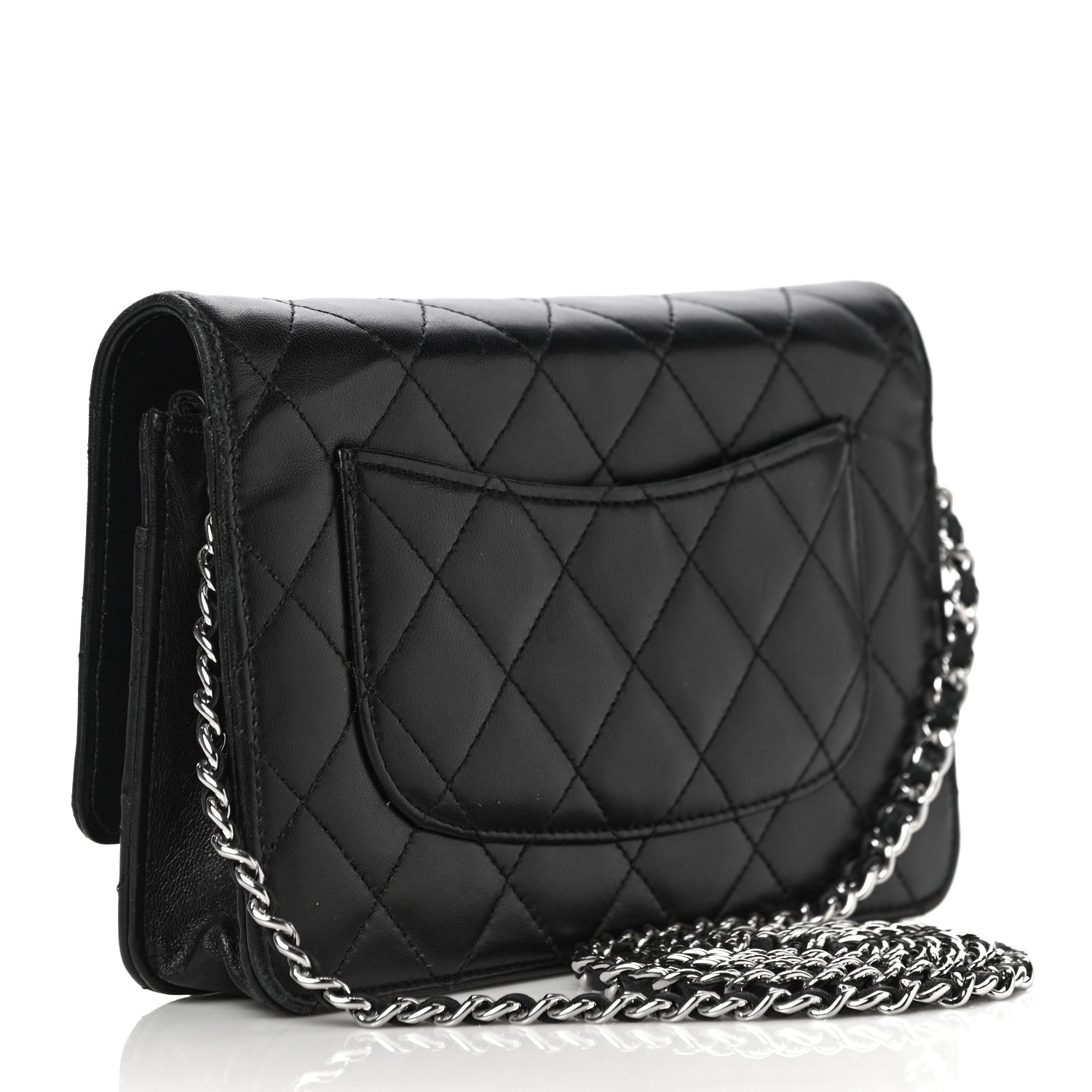 Chanel Lambskin Quilted Wallet On Chain WOC Black 3 of 31