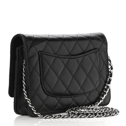 Chanel Lambskin Quilted Wallet On Chain WOC Black 3 of 31