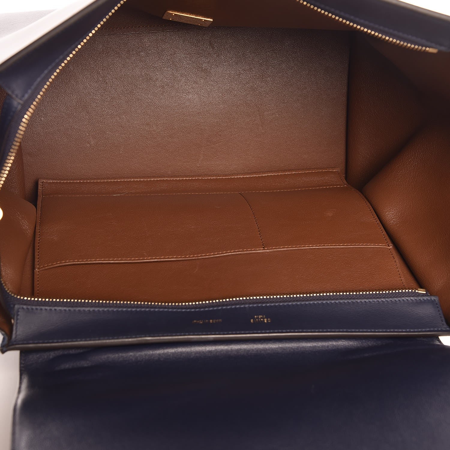 Celine Drummed Calfskin Suede Medium Trapeze Ocean Blue 6 of 11