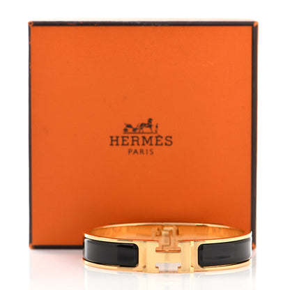 Hermes Enamel Narrow Clic Clac H Bracelet GM Black 6 of 6