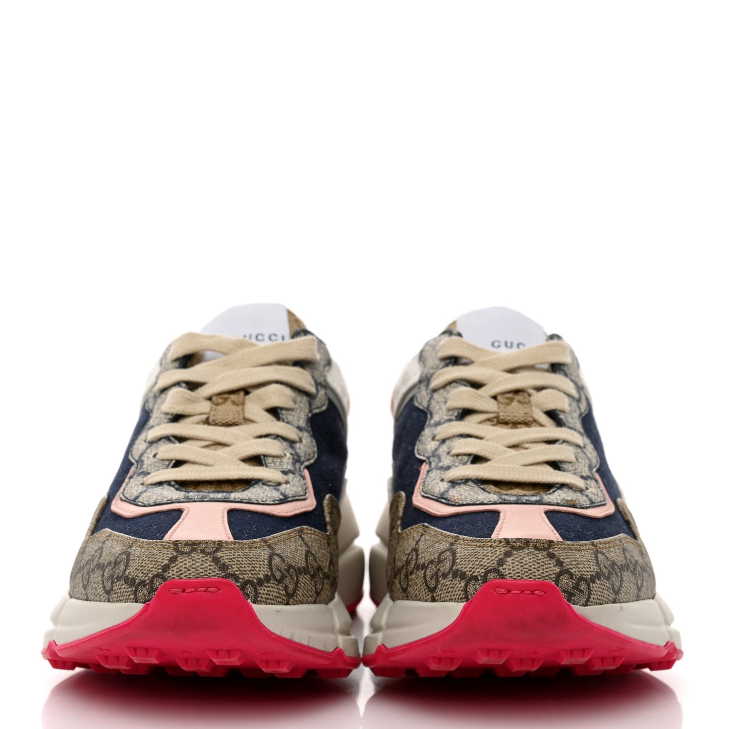 GG Supreme Monogram Mix Monogram Womens Rhyton Sneakers 36.5 London Blue Beige Pale Pink