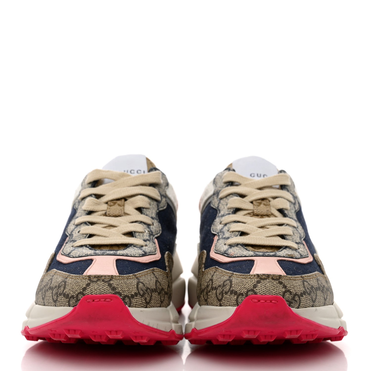 Gucci GG Supreme Monogram Mix Monogram Womens Rhyton Sneakers 36.5 London Blue Beige Pale Pink 2 of 7