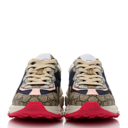 Gucci GG Supreme Monogram Mix Monogram Womens Rhyton Sneakers 36.5 London Blue Beige Pale Pink 2 of 7