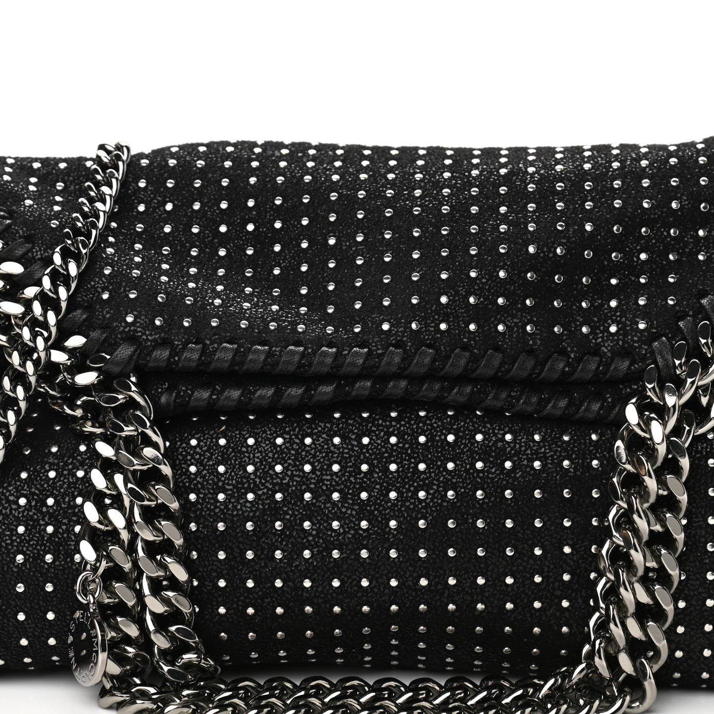 Shaggy Deer All Over Studs Mini Falabella Tote Black