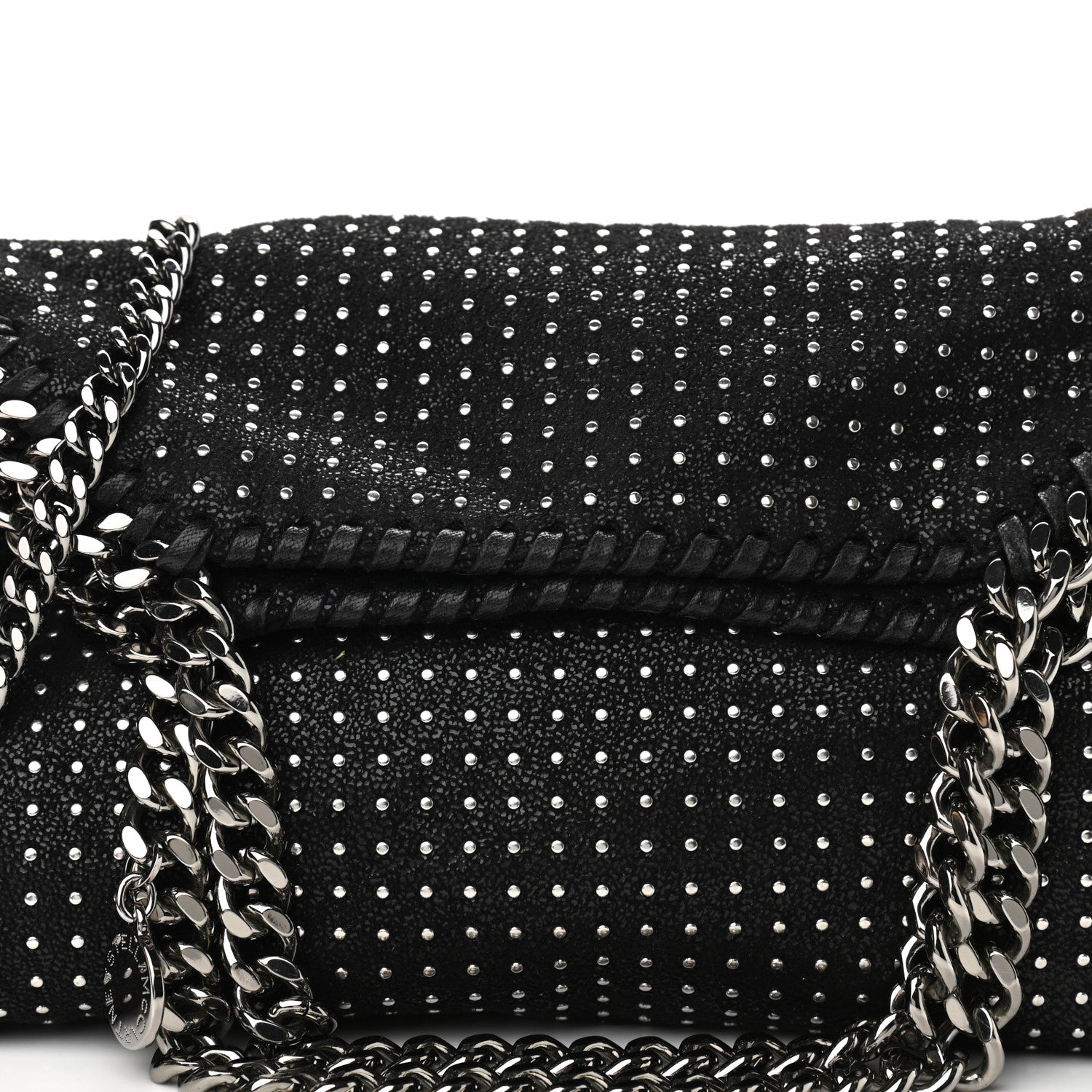 Stella McCartney Shaggy Deer All Over Studs Mini Falabella Tote Black 8 of 10