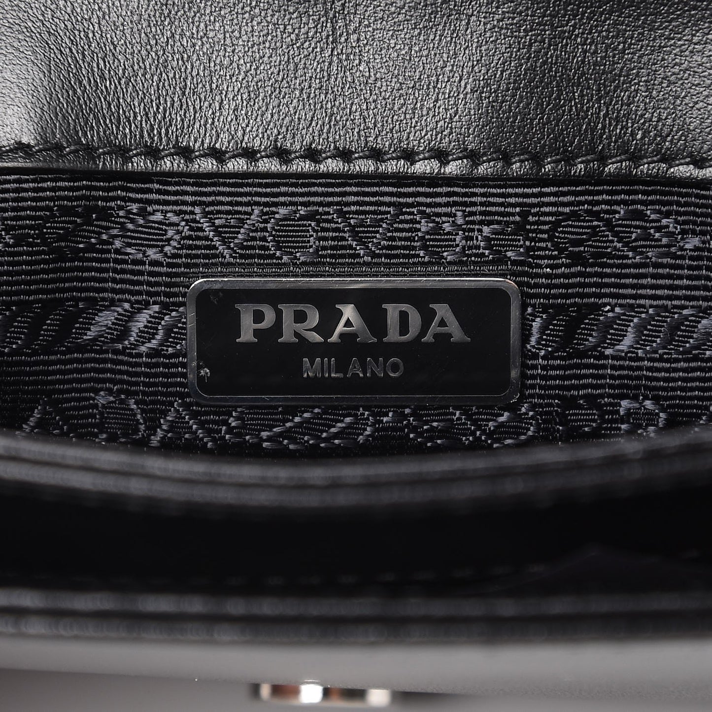 Saffiano Soft Calf Chain Crossbody Bag Black