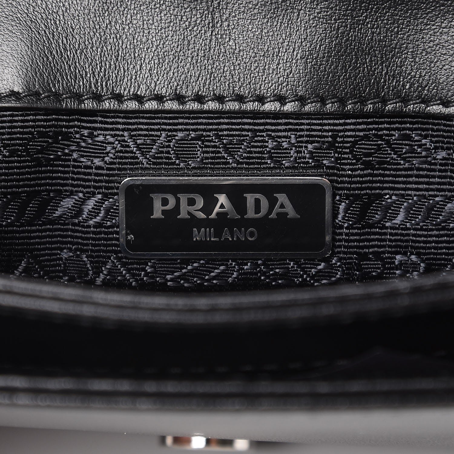 Prada Saffiano Soft Calf Chain Crossbody Bag Black 6 of 7