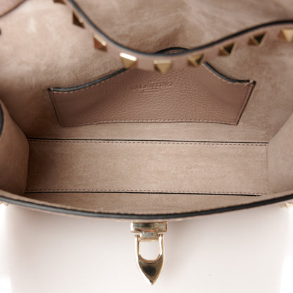 Valentino Garavani Pebbled Calfskin Medium Rockstud Flip Lock Crossbody Bag Poudre 5 of 10