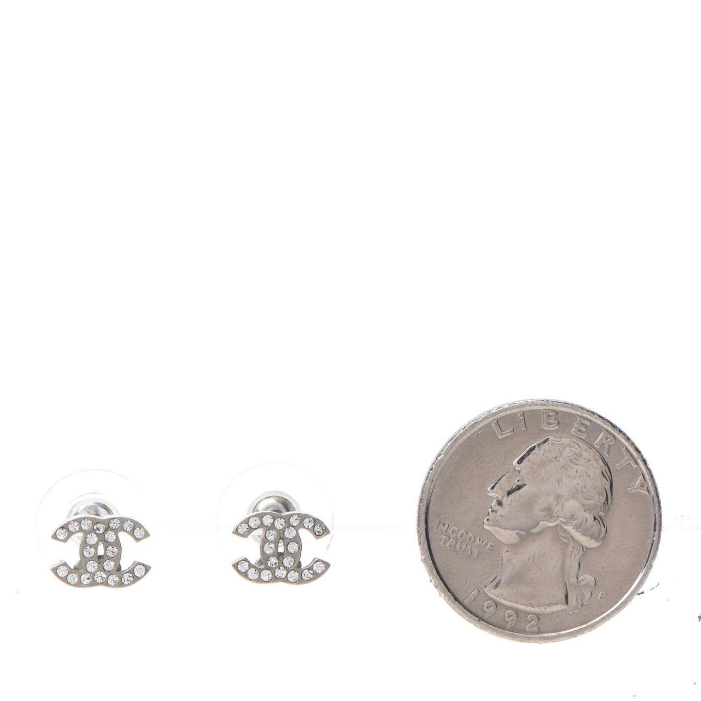 Crystal Mini Timeless CC Earrings Silver