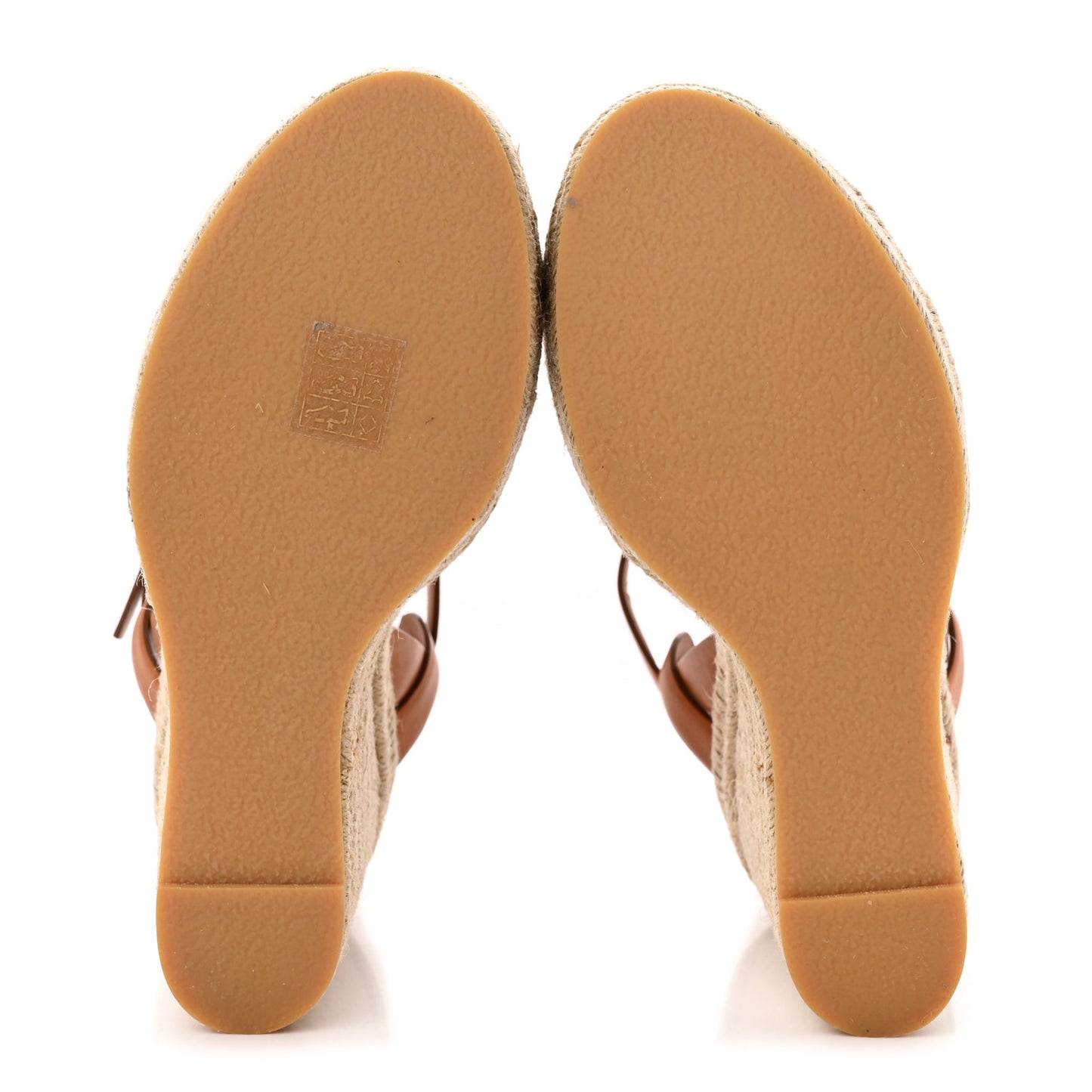 Calfskin 85 Platform Espadrille Wedge Sandals 38 Brown