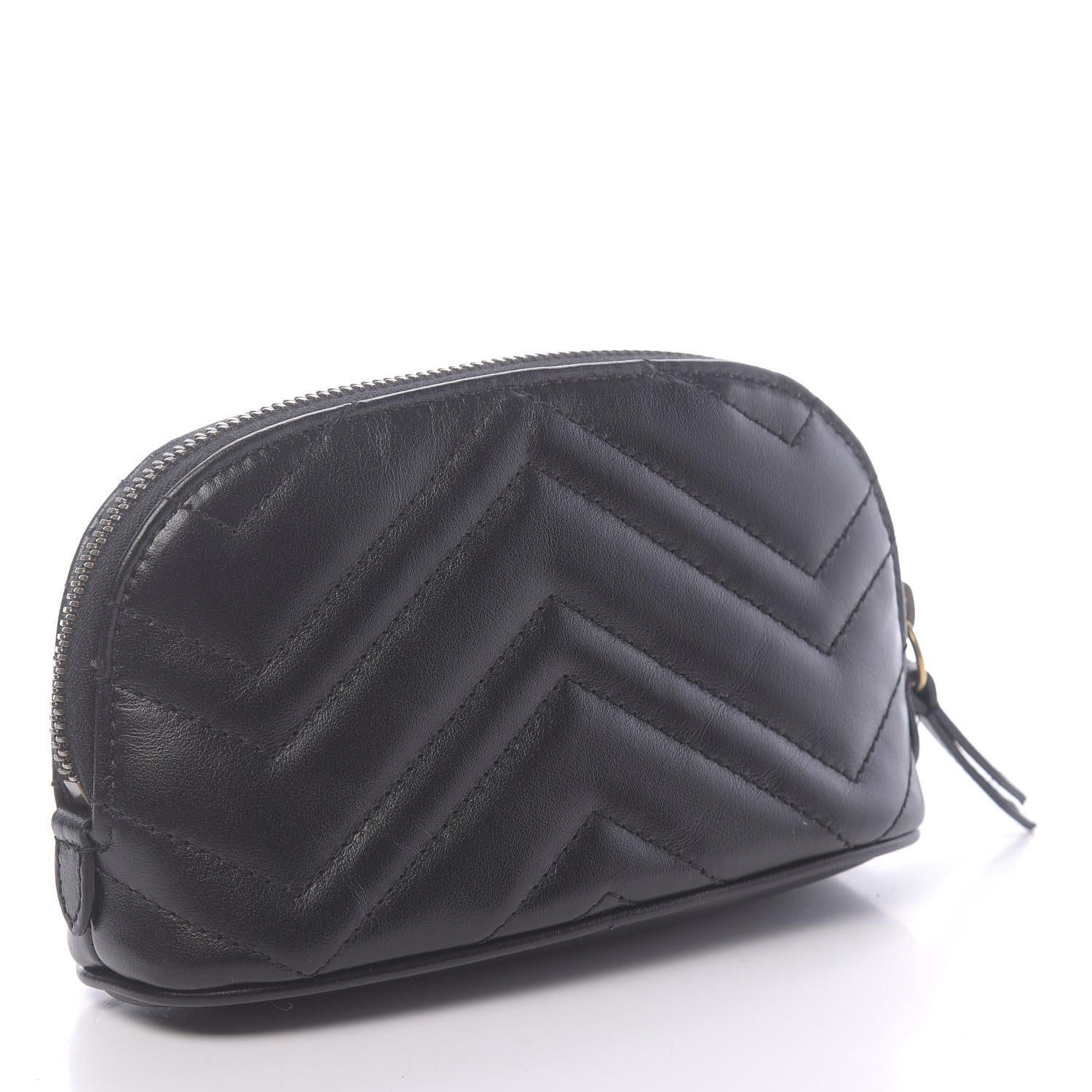 Gucci Calfskin Matelasse GG Marmont Pouch Cosmetic Case Black 3 of 9