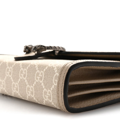 Gucci GG Supreme Monogram Textured Dollar Calfskin Mini Dionysus Chain Wallet Beige Mystic White Oatmeal 9 of 10