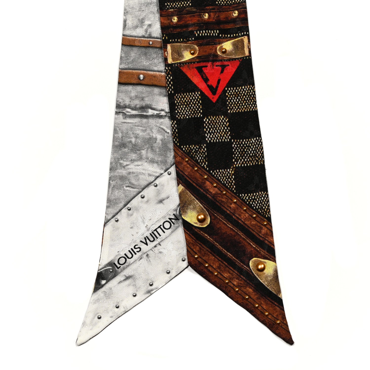 Louis Vuitton Silk Damier Ebene Time Trunk BB Bandeau Black 2 of 3