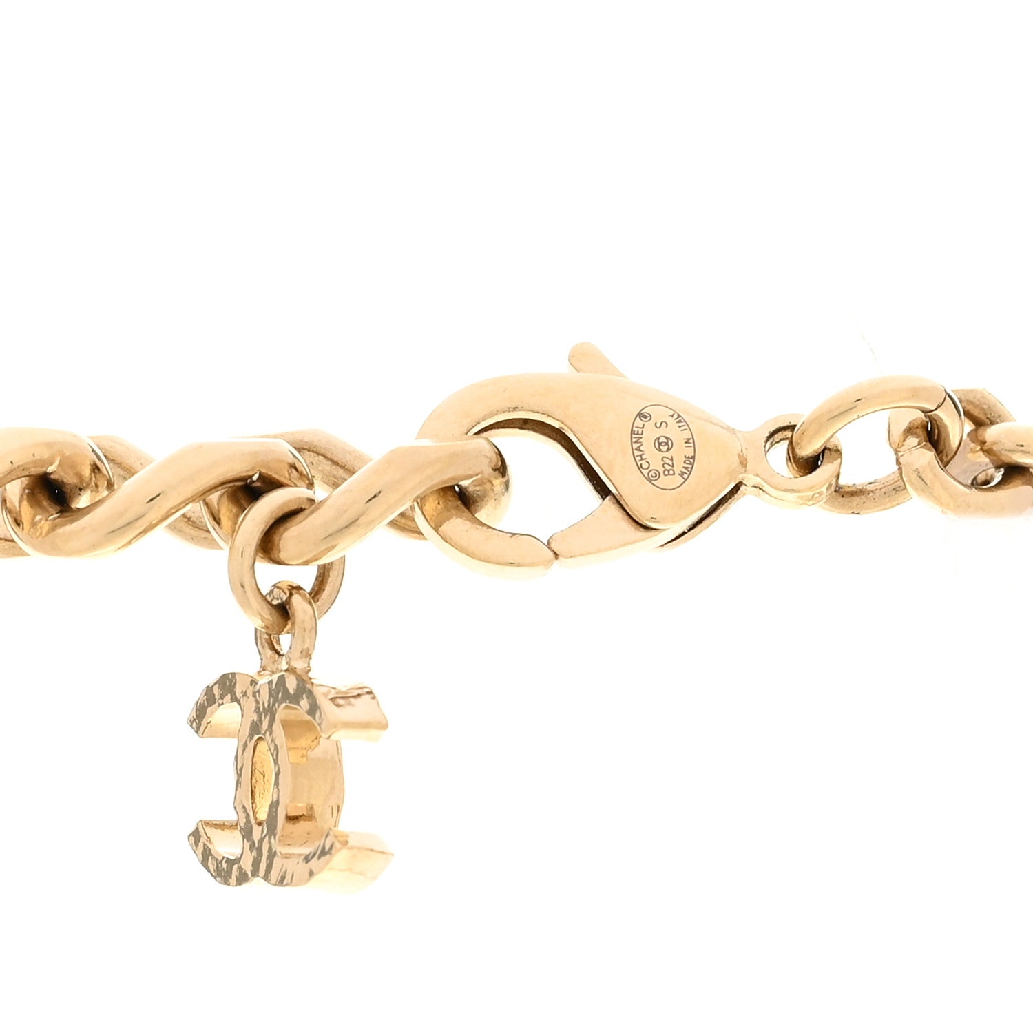 Chanel Metal Pearl Perfume Bottle CC Locket Necklace Gold 5 of 5
