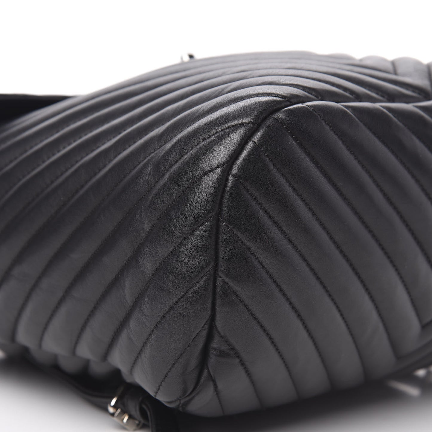 Calfskin Chevron Quilted Large Urban Spirit Backpack Black