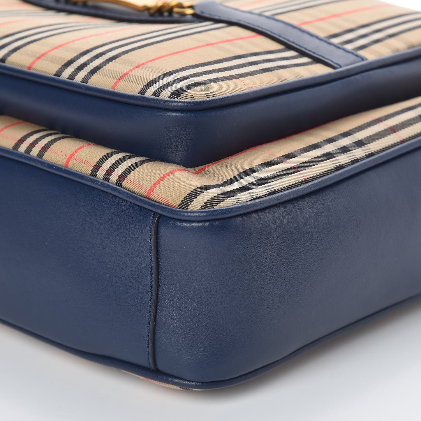 Smooth Calfskin 1983 Knight Check Link Large Camera Bag Ink Blue