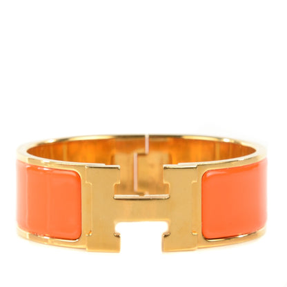 Hermes Enamel Wide Clic Clac H Bracelet PM Orange 1 of 5