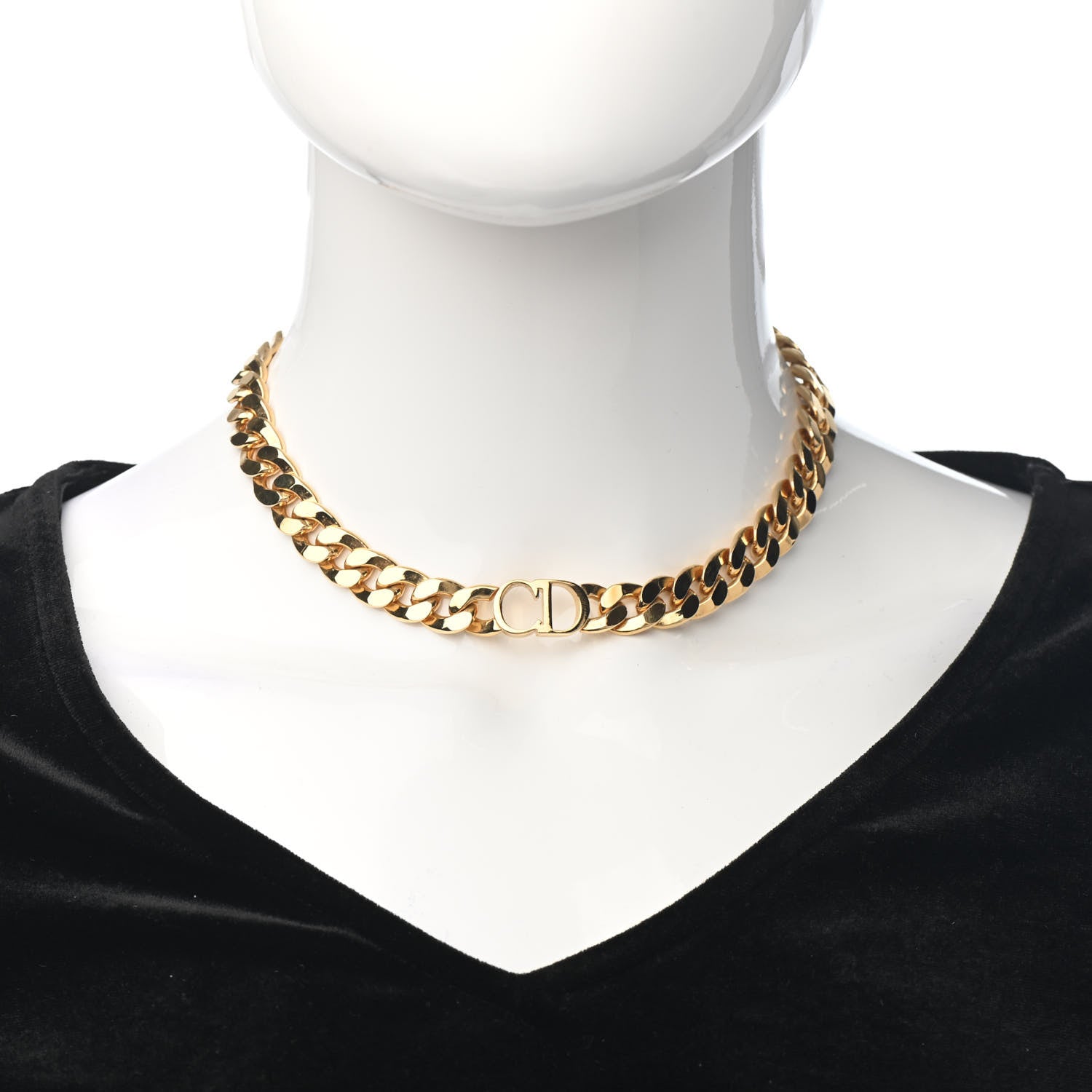 Christian Dior Metal Danseuse Etoile Chain Choker Necklace Gold 2 of 4