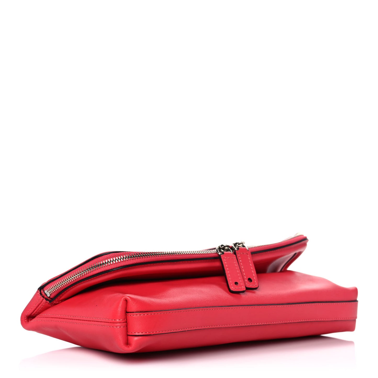Nappa Padlock Skull Clutch Red