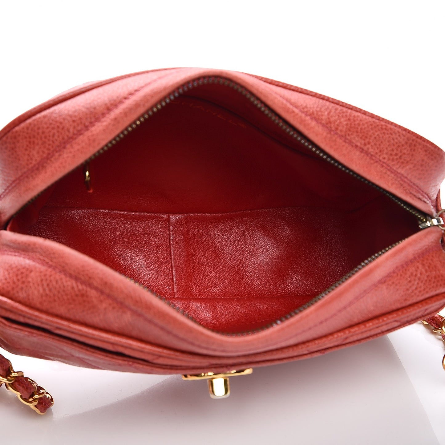 Caviar Quilted Camera Case Red