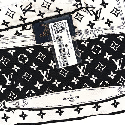 Louis Vuitton Silk Monogram Confidential Bandana Black White 3 of 3