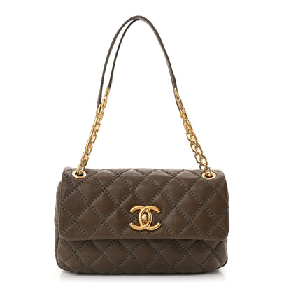 Chanel Calfskin Quilted Retro Chain Flap Dark Grey 1 of 15