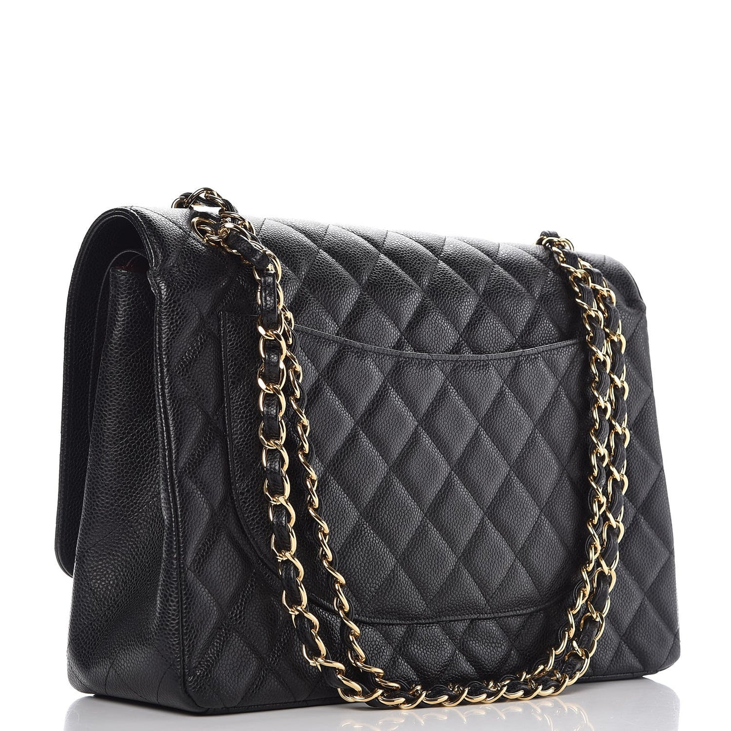 Caviar Quilted Maxi Double Flap Black