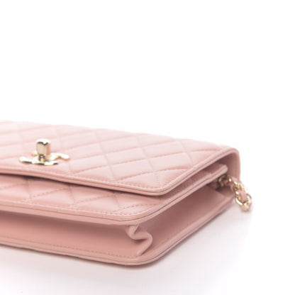 Chanel Lambskin Quilted Trendy CC Wallet On Chain WOC Pink 10 of 13