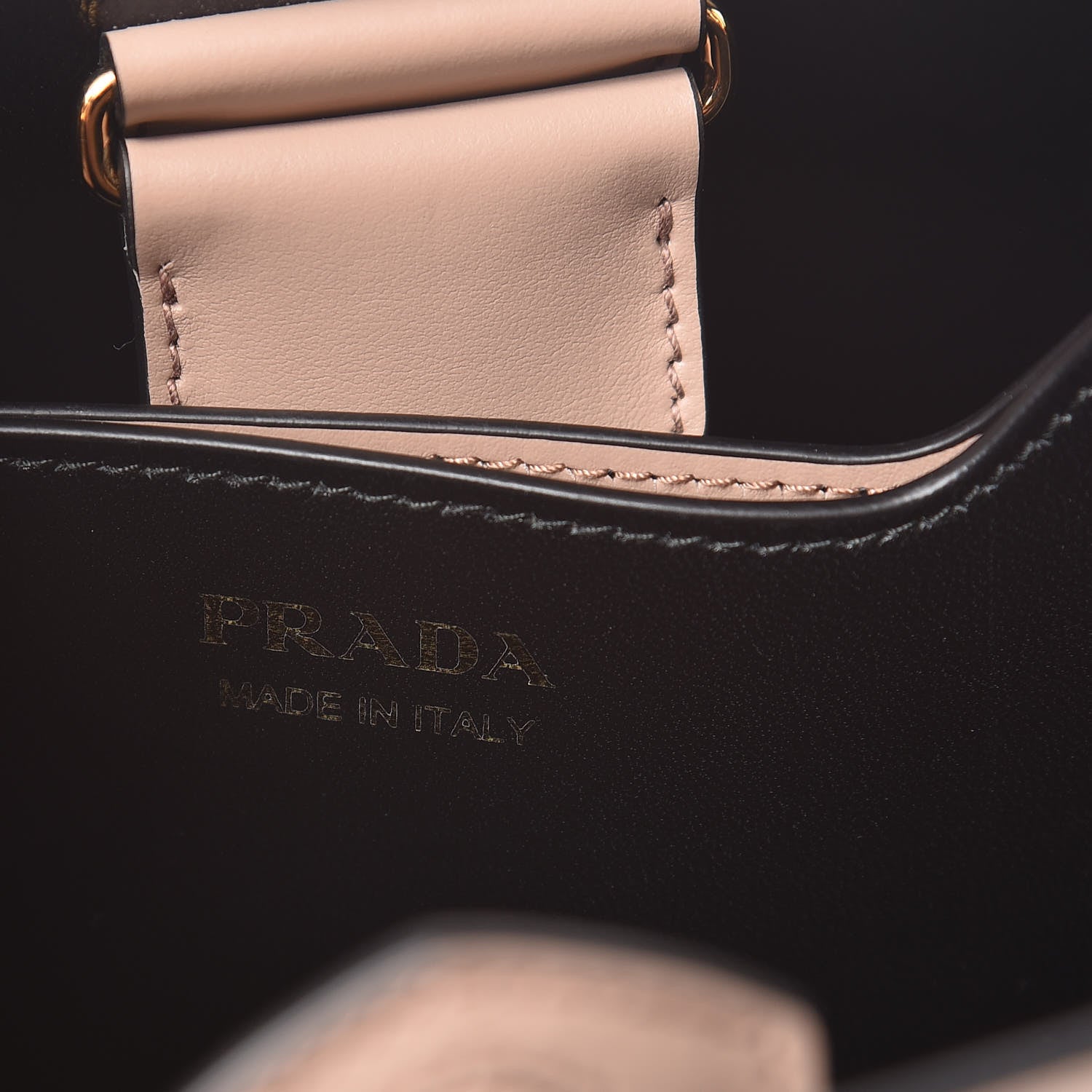 Prada Saffiano Cuir Medium Panier Bucket Bag Cipria Black 8 of 8