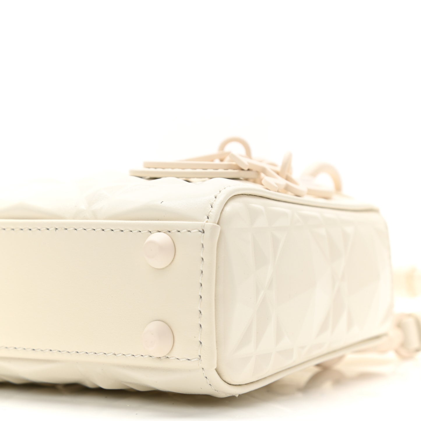 Calfskin Cannage Diamond Micro Lady Dior Latte