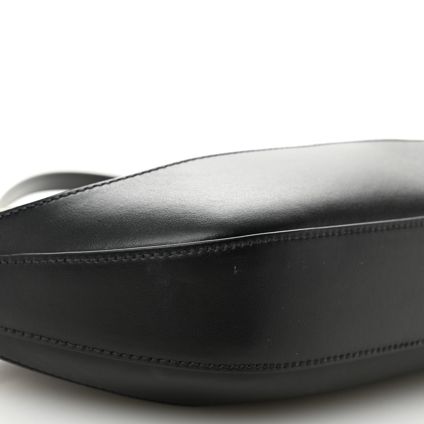 City Calfskin Medium Metal Triangle Logo Bag Black