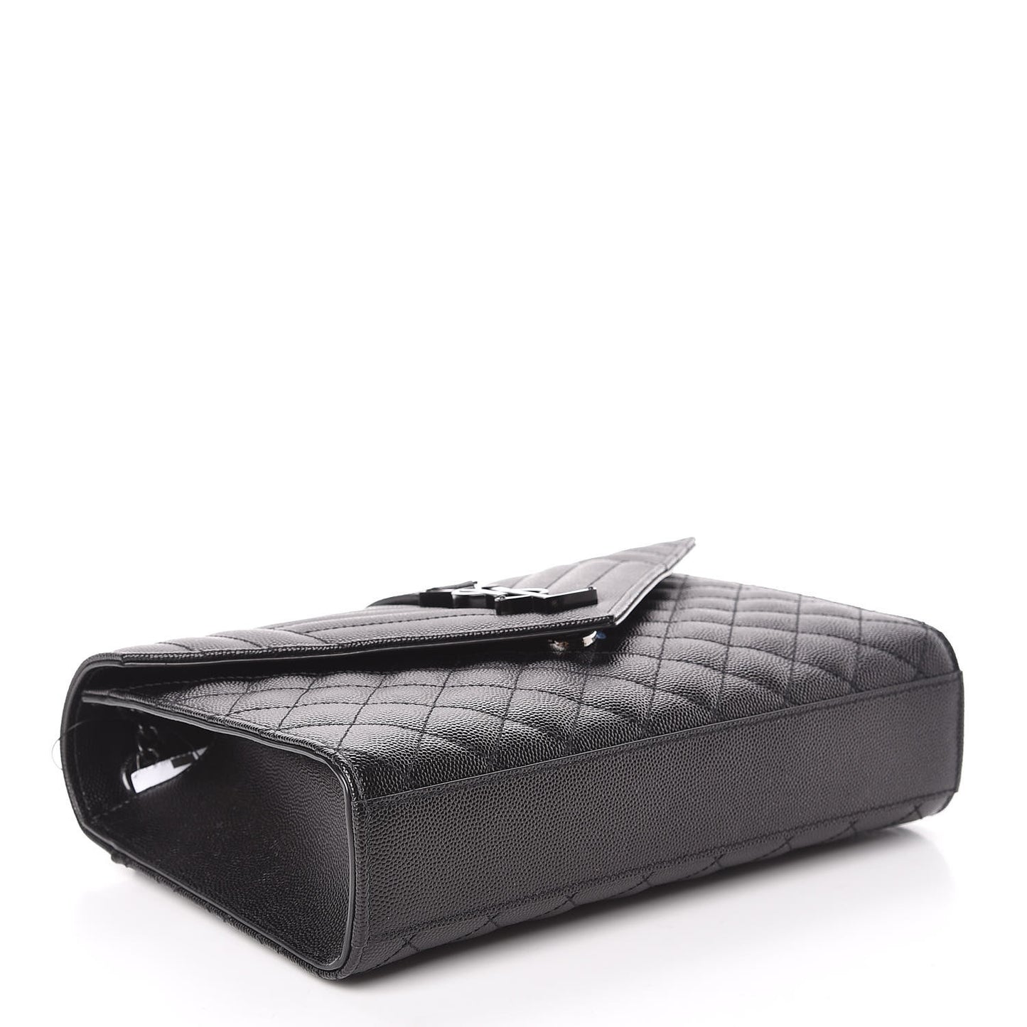 Grain De Poudre Textured Mixed Matelasse Triquilt Medium Monogram Satchel Black