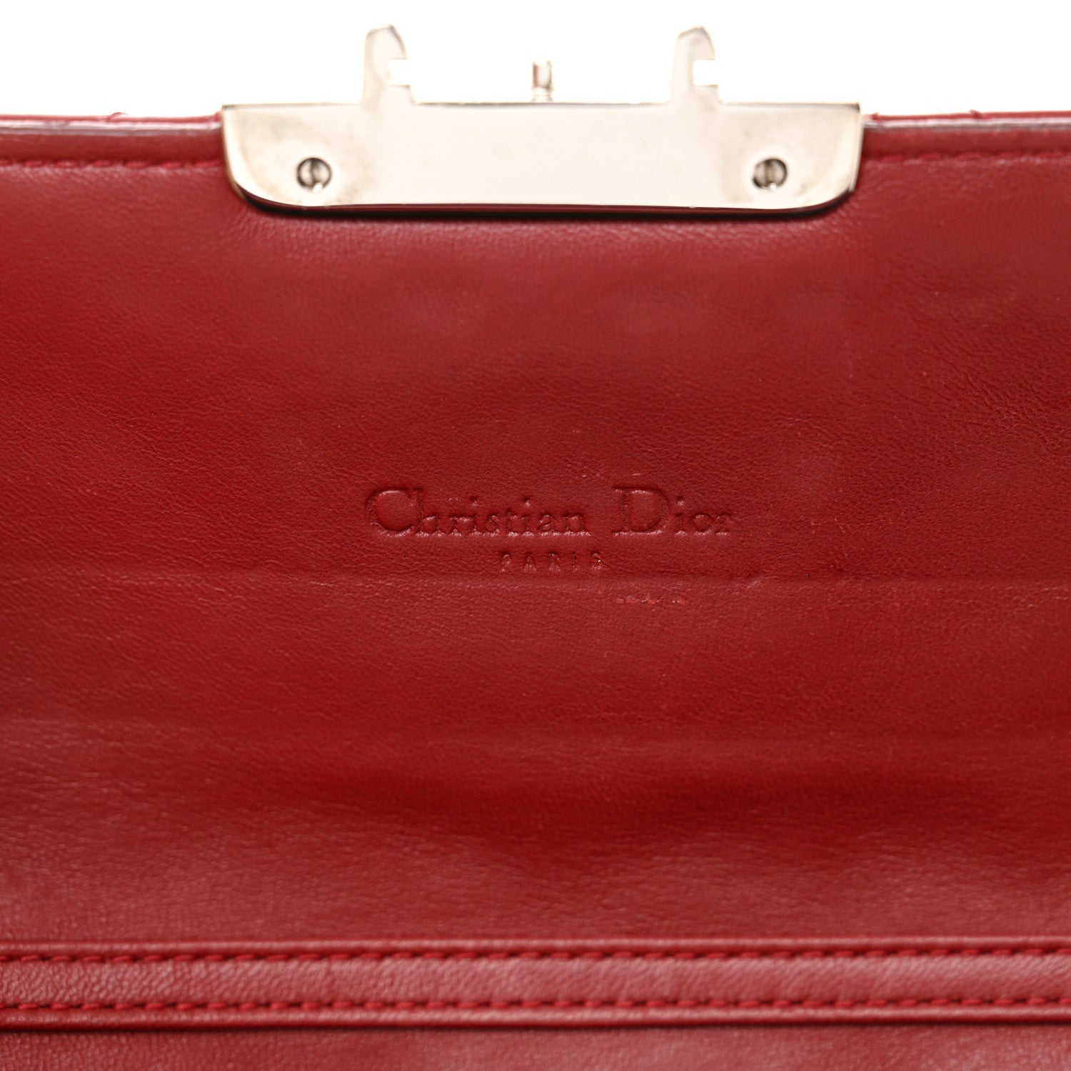 Christian Dior Patent Cannage Miss Dior Chain Wallet Red 6 of 13