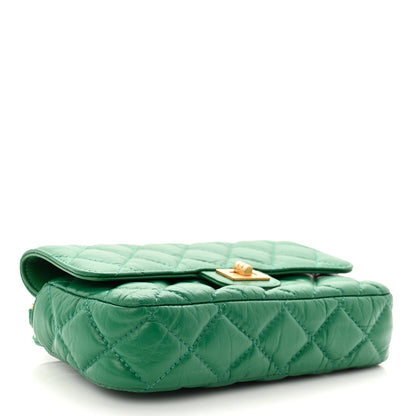Chanel Aged Calfskin Quilted Reissue 2.55 Phone Holder With Chain Green 4 of 11