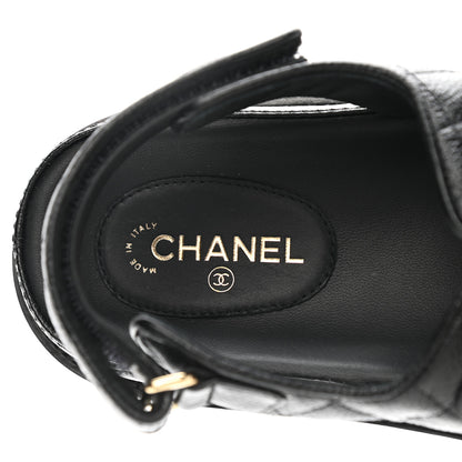 Chanel Grained Calfskin Velcro Dad Sandals 39.5 Black 7 of 9