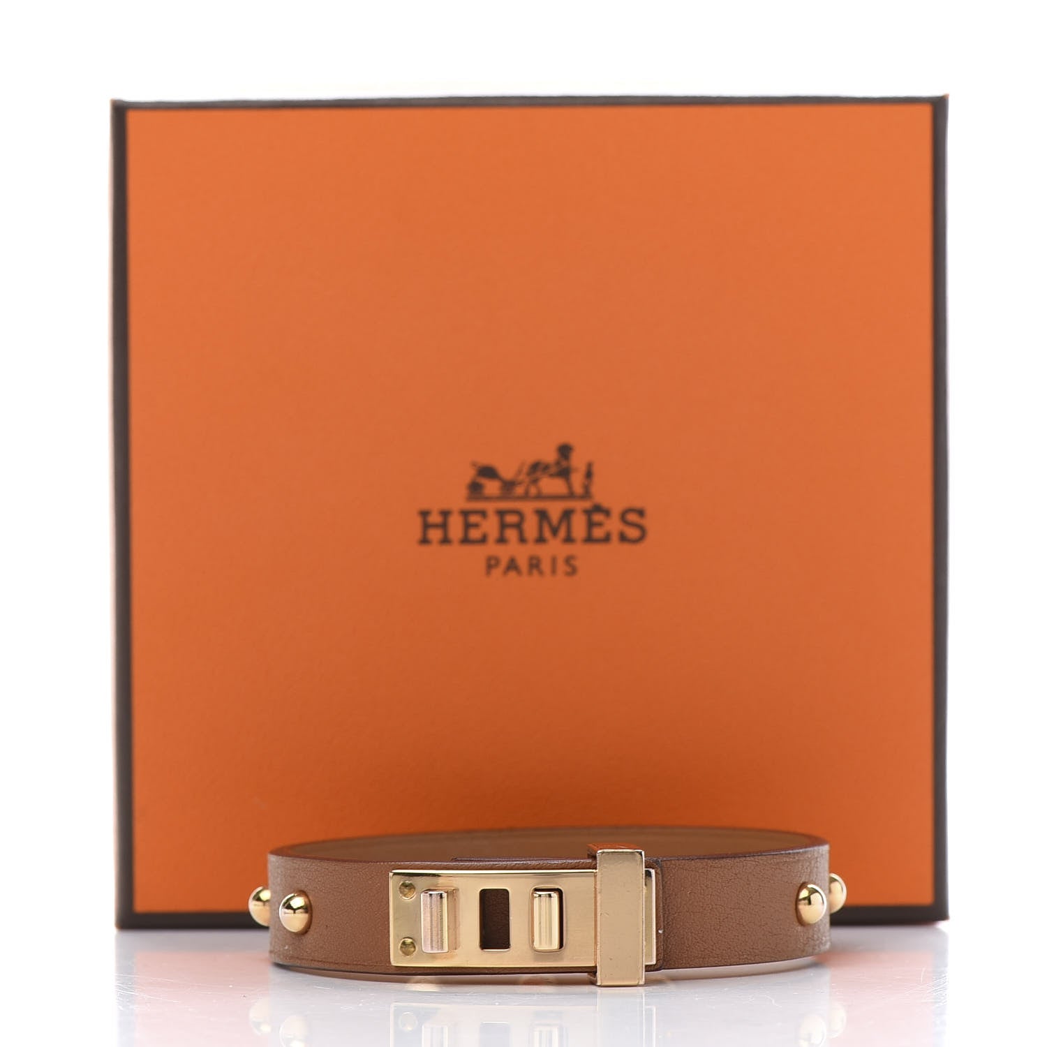 Hermes Swift Mini Dog Clous Ronds Bracelet T3 Gold 5 of 5
