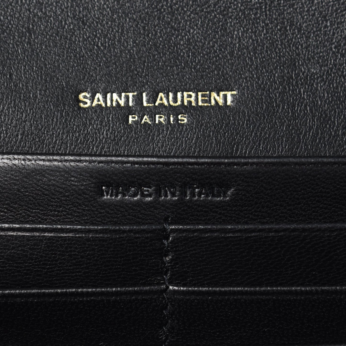 Lambskin Matelasse Monogram Vicky Chain Wallet Black