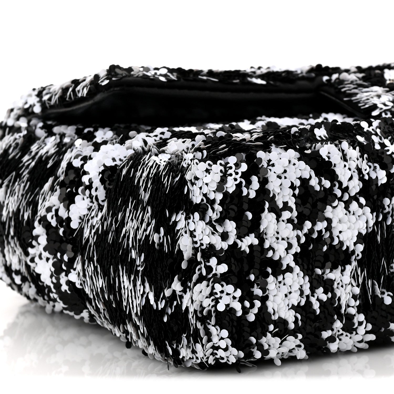 Chanel Sequin Houndstooth Small Flap Black White 9 of 10