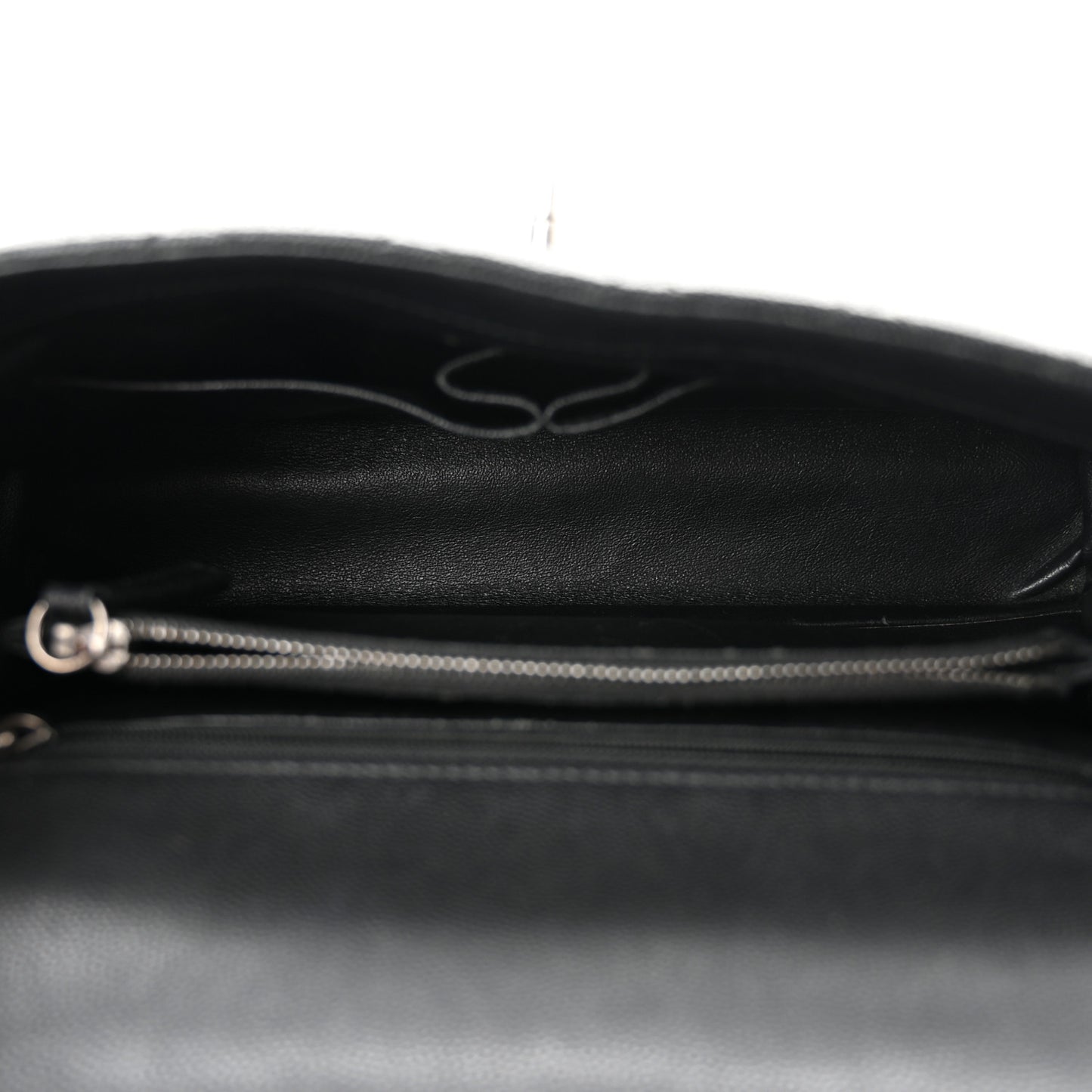 Caviar Lizard Embossed Quilted Small Coco Handle Flap Black