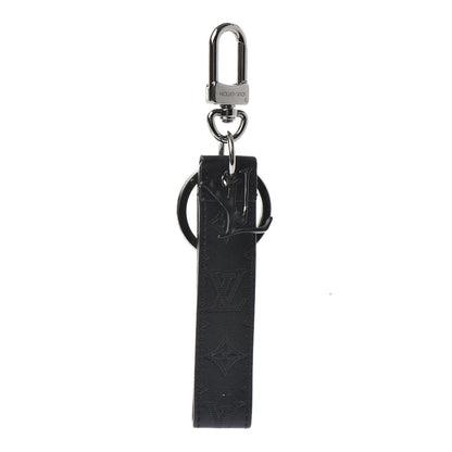 Louis Vuitton Calfskin LV Shape Dragonne Bag Charm Key Holder Black 1 of 3