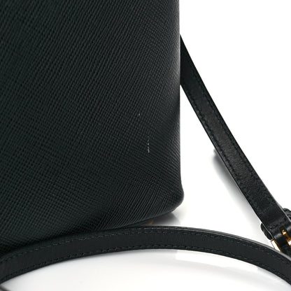 Prada Saffiano Cuir Small Panier Bucket Bag Black Fuoco 10 of 10