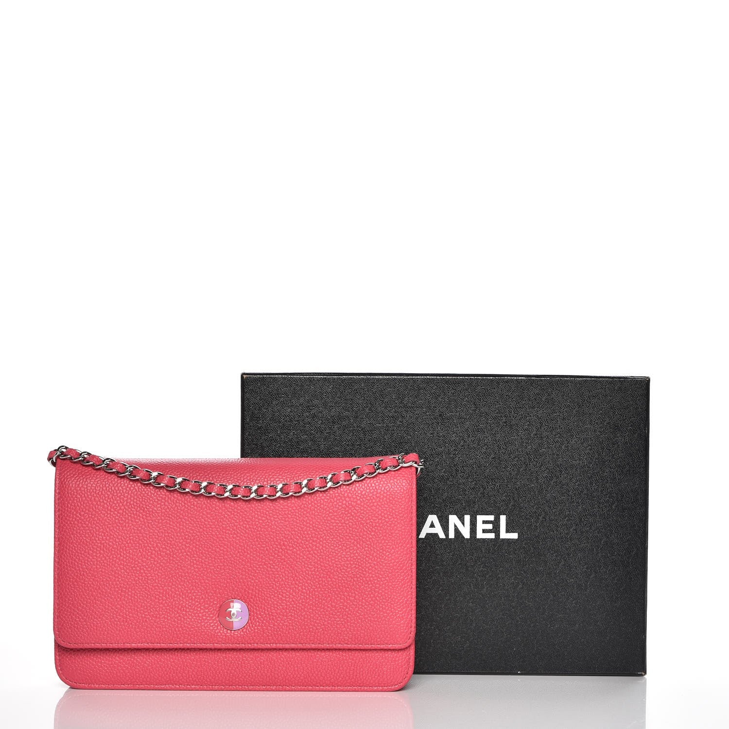 Chanel Caviar Wallet On Chain WOC Pink 9 of 9